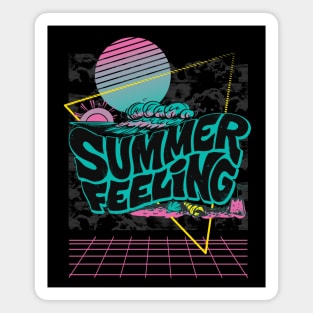 Summer Vaporwave Vintage Art Magnet